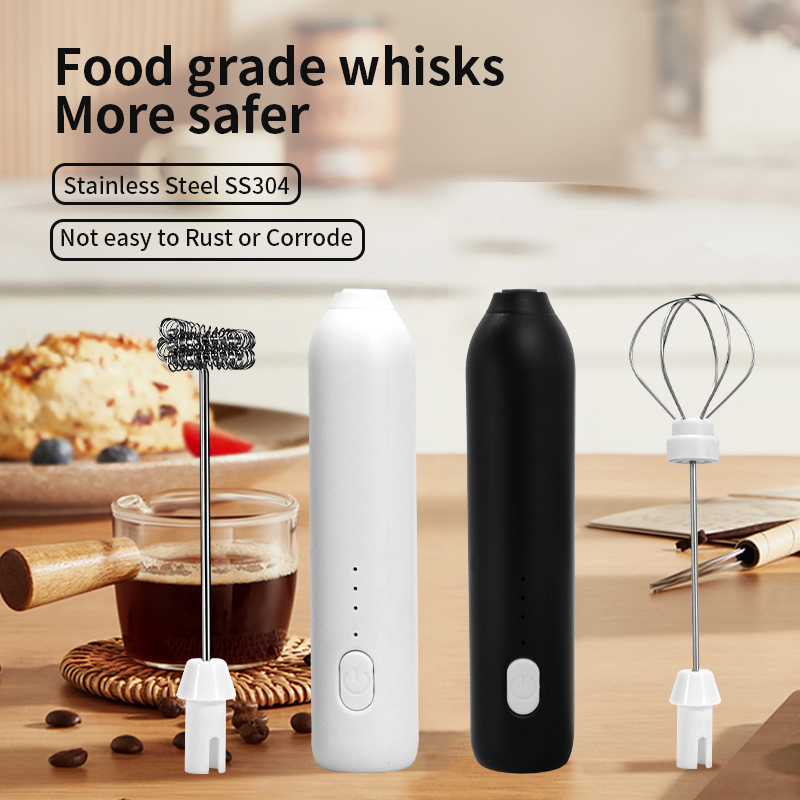 Milk Frother Automatic - 2 で 1 電気コーヒー泡立て器 + エッグビーターワイヤレス