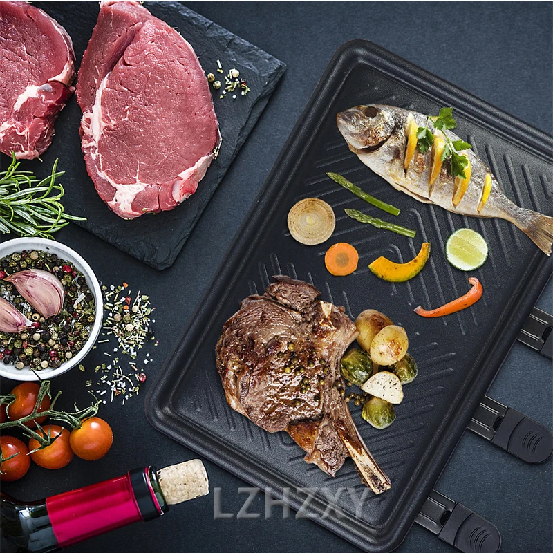 Raclette Grill Table - テーブルグリル電気韓国バーベキューグリル屋内チーズラクレット 8 人用ノンスティック表面温度制御食器洗い機対応
