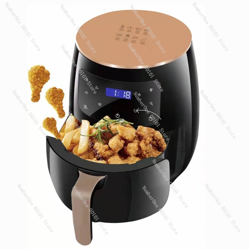 Kitchen Appliances Electric - 6L エアフライヤー大容量オイルフリーフライヤー多機能デジタルディスプレイ電気フライヤー家庭用キッチン家電