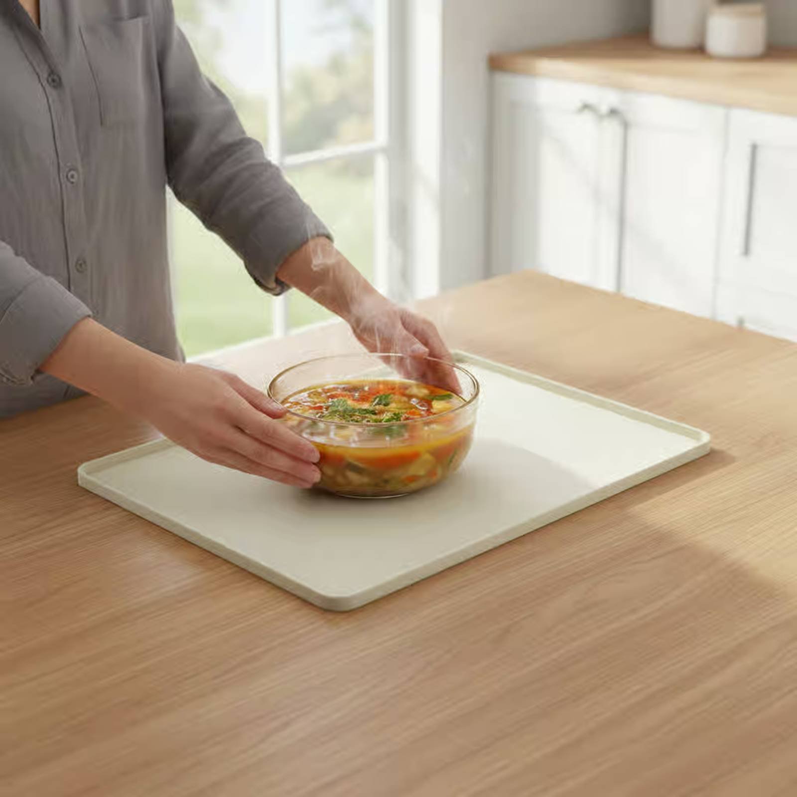 Kitchen Appliances Usa - シリコン製電子レンジトップマット 柔軟な電子レンジトッププロテクター シリコン製家電トレイ こぼれ防止 キッチンアクセサリー