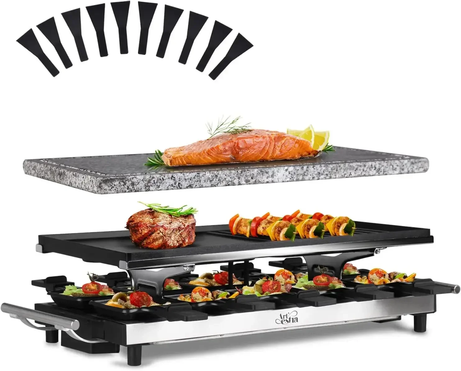 アーティシア ラクレットテーブルグリル、1500W ラクレッ - Raclette Grill Table のレビューと価格