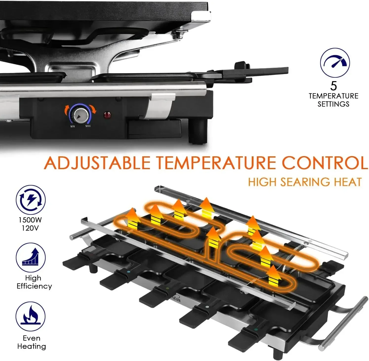 アーティシア ラクレットテーブルグリル、1500W ラクレッ - Raclette Grill Table のレビューと価格