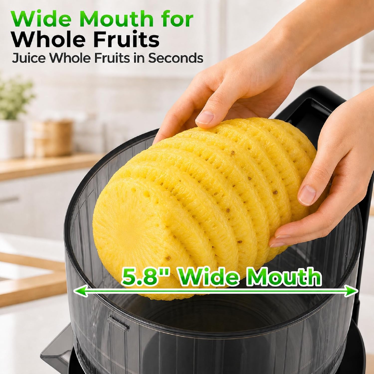 5.8インチの大型投入口を備えた低速咀嚼式コールドプレスジュ - Juicer Cold Press Slow のレビューと価格