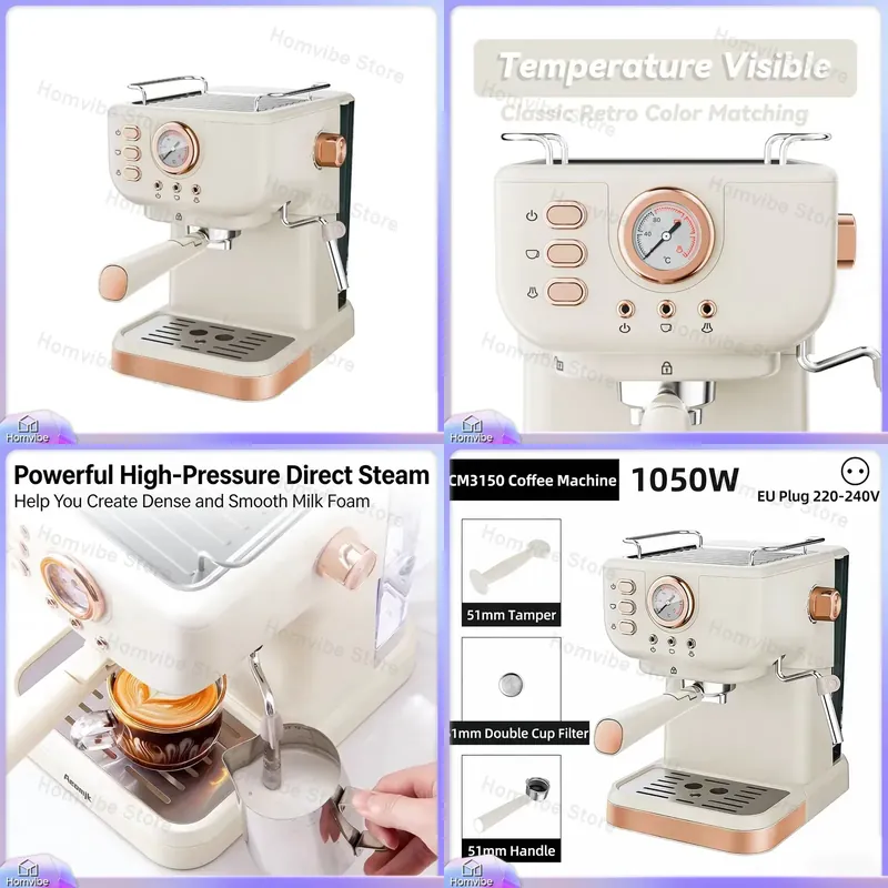 20バールのセミオートマチックエスプレッソマシン、ミルクフォ - Milk Frother Automatic のレビューと価格