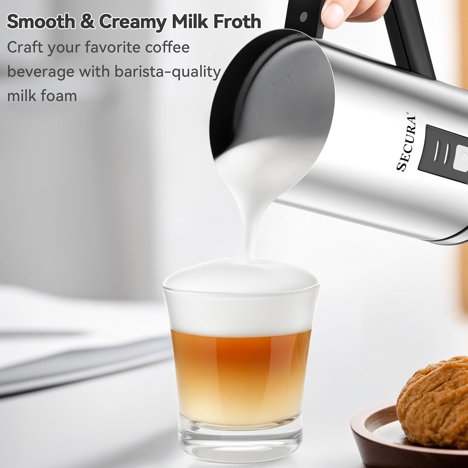 電動ミルク泡立て器 ステンレス製 8.4オンス 自動ホット＆ - Milk Frother Automatic のレビューと価格