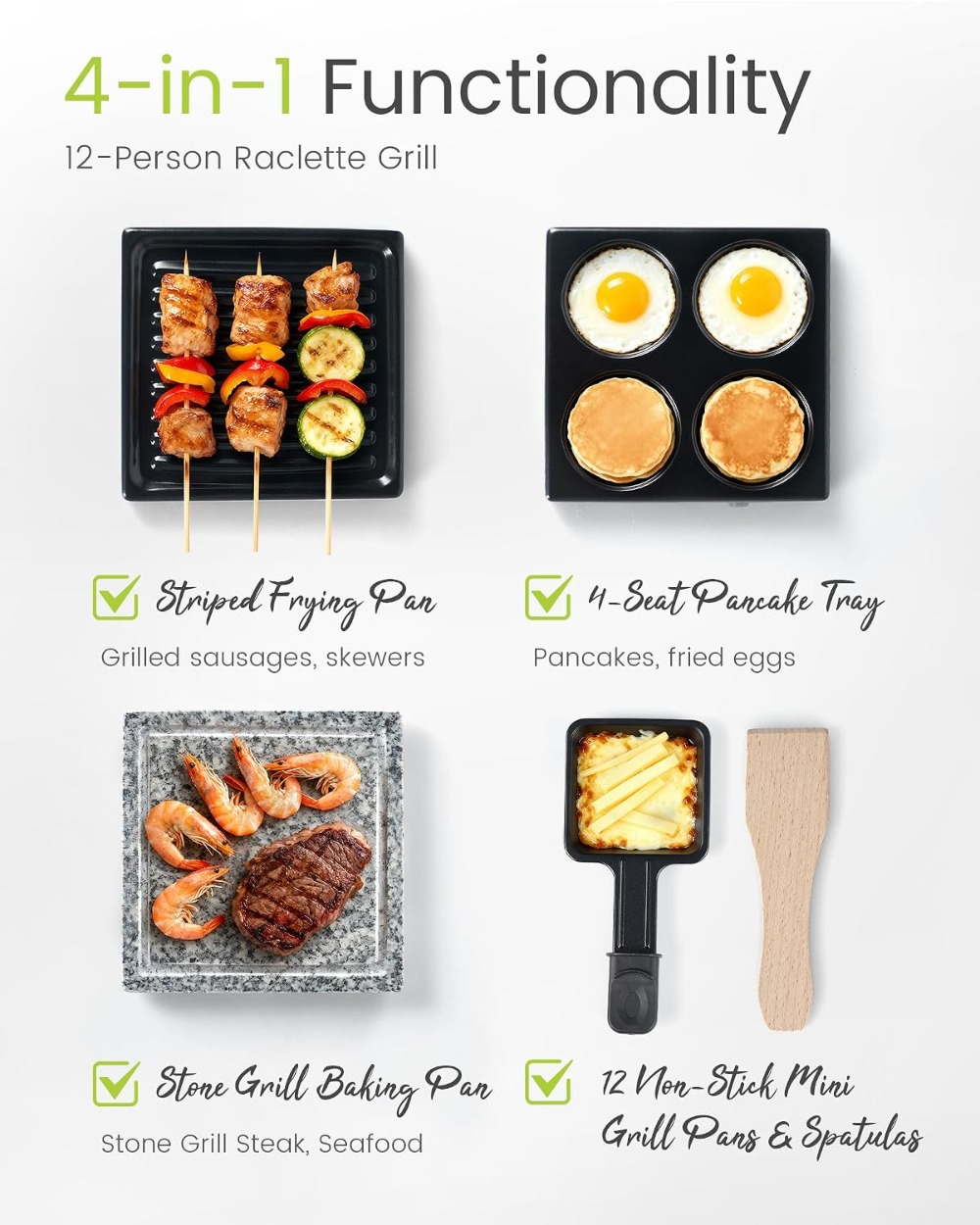 ラクレットテーブルグリル - 室内用電気グリドル、焦げ付き防 - Raclette Grill Table のレビューと価格