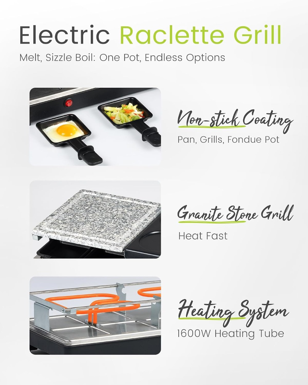 ラクレットテーブルグリル - 室内用電気グリドル、焦げ付き防 - Raclette Grill Table のレビューと価格