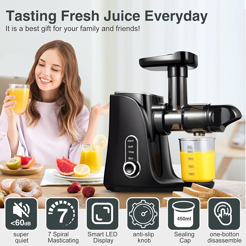 QANAジューサーマシン、2段階速度調整付き低速コールドプレ - Juicer Cold Press Slow のレビューと価格