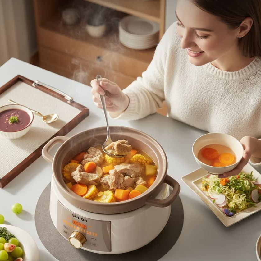4L セラミック家庭用電気スロークッカー多機能スープポットお - Kitchen Appliances Electric のレビューと価格