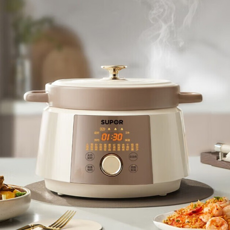 4L セラミック家庭用電気スロークッカー多機能スープポットお - Kitchen Appliances Electric のレビューと価格