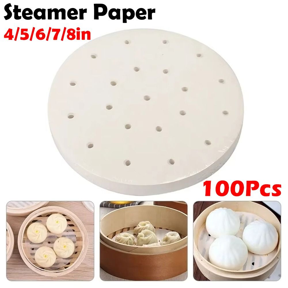 100 個蒸し紙蒸しパンペストリーノンスティック紙点心パンベ - Kitchen Appliances For Restaurant のレビューと価格